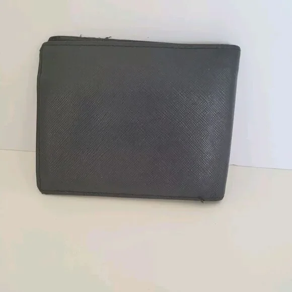 Burberry Men Designer Card Coin Bill Wallet 3in1 Black Leather Bifold Medium - Picture 2 of 14